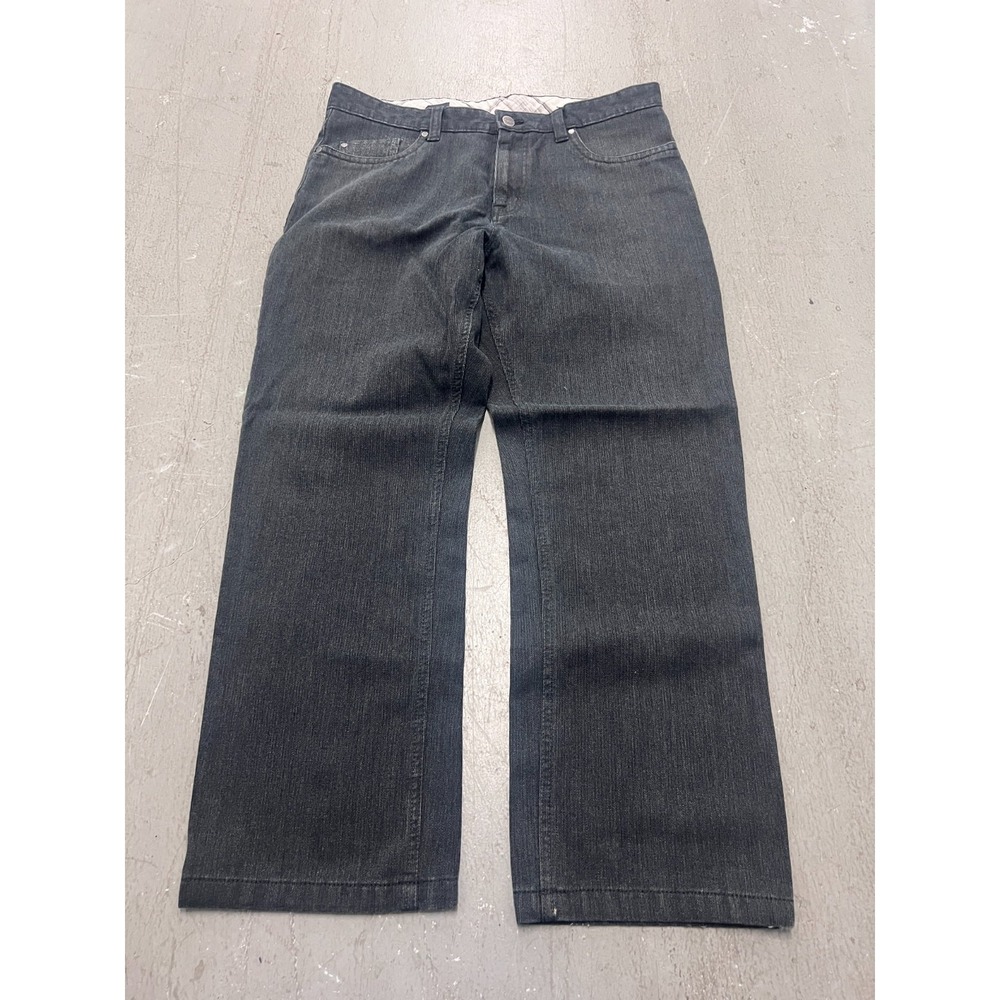Kenneth Cole‎ Jeans Mens 34x29 Gray Denim Dark Wash Baggy Wide Leg Streetwear